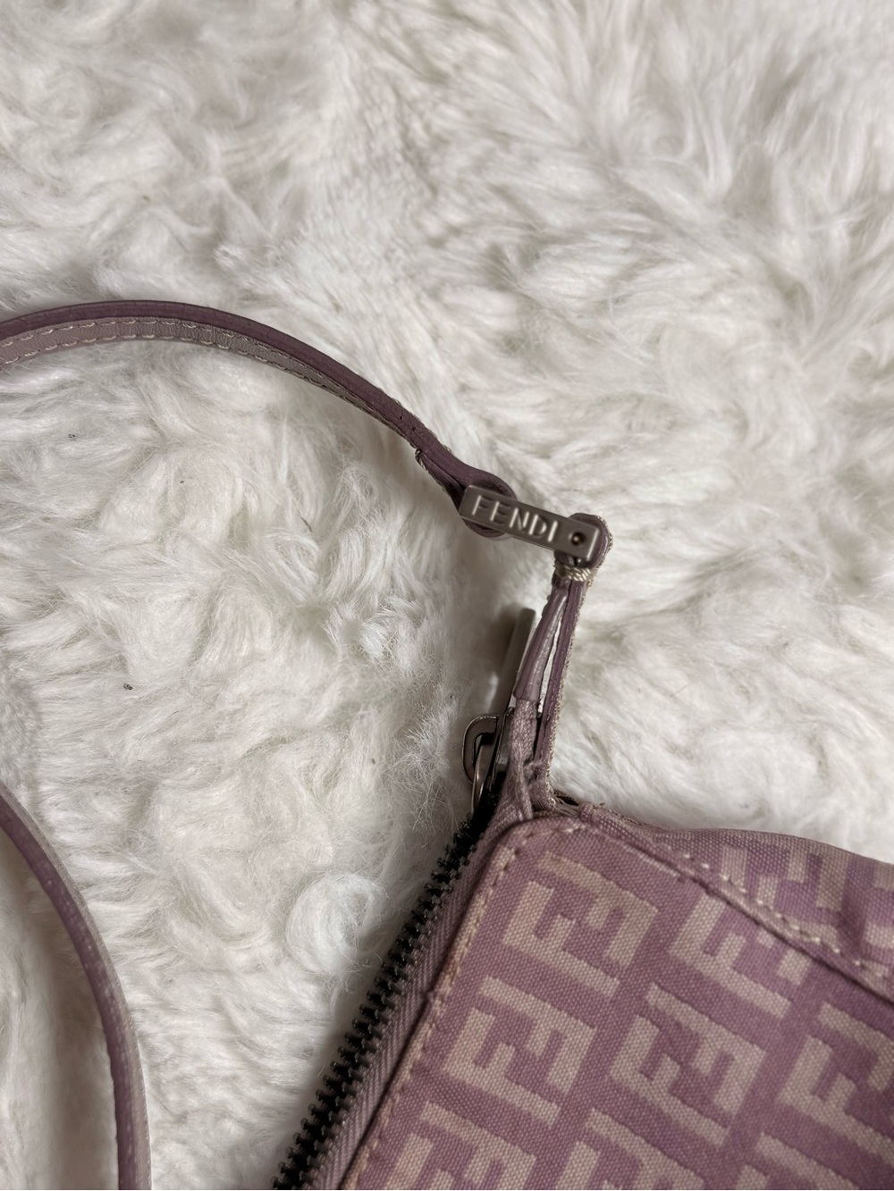 Vintage Fendi Pink Zucchino FF Mini Baguette/Pochette Shoulder Bag Y2K - Picture 8 of 11